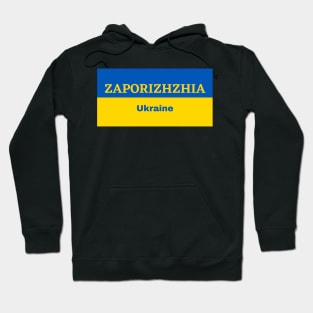 Zaporizhzhia City in Ukrainian Flag Hoodie